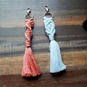 Handmade macrame keychain,bagcharm,boho style keychain set